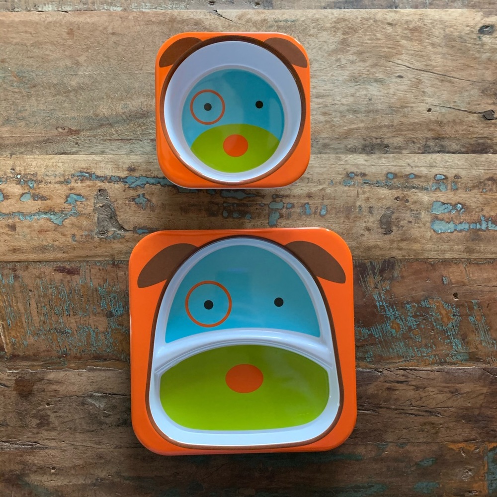 Skip Hop Dog Bowl and Plate Set